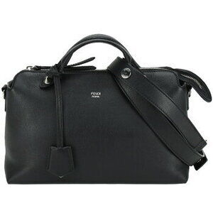 Fendi By the Way Handbag Black Leather Boston Bag Shoulder Crossbody